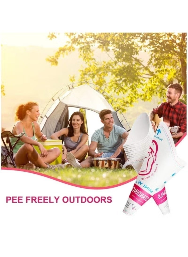 20-Piece Disposable Urinal Funnel, Waterproof Paper, Vertical Leak-proof, Suitable for Camping, Travel, Public Toilets, Women, Pregnant Women, Injured Individuals, and Children. - Image 2